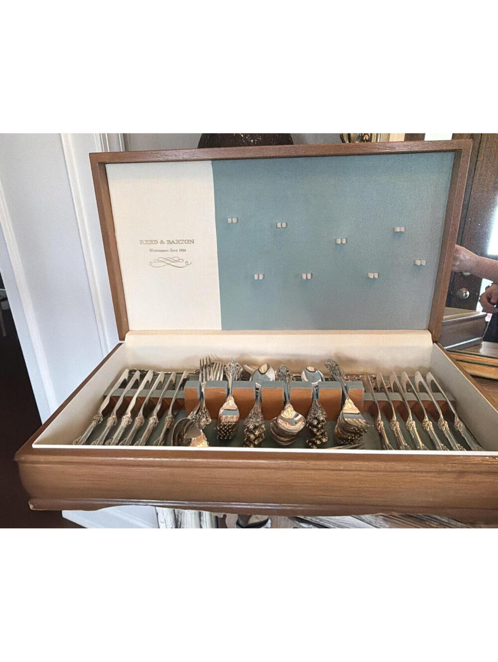 Godinger Baroque Silverplate Flatware Set – 68 Pc Service for 12 w Chest